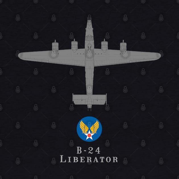 B-24 Liberator Tech Drawing WWII Bomber Airplane by DesignedForFlight